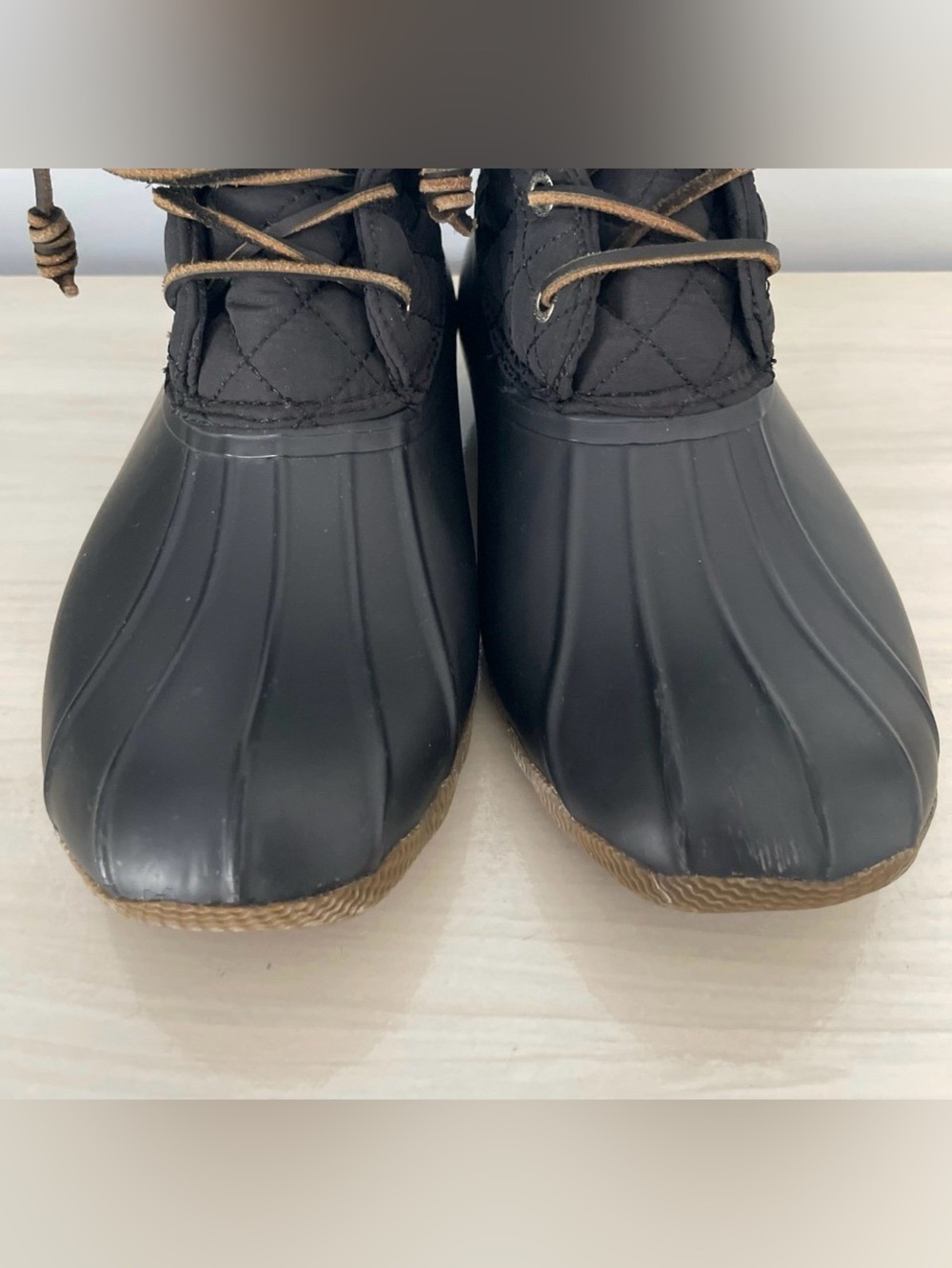 Sperry Black Saltwater Quilted Womens | Rain | Snow | Duck Boots Size 10 - Picture 9 of 12